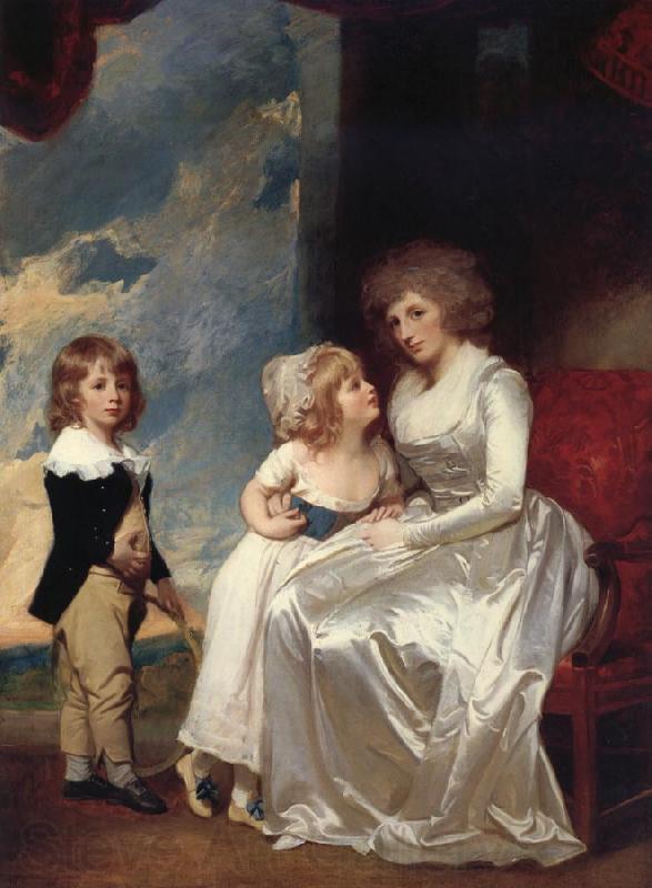 George Romney The Countess of warwick and her children Norge oil painting art
